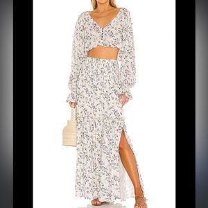 Free People Secret Garden Two Piece Skirt Set M